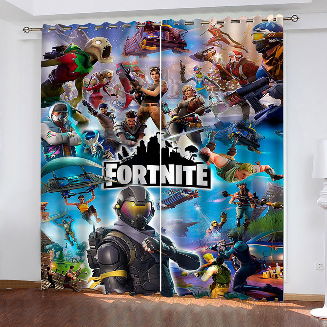 Fortnite Curtains Pattern Blackout Window Drapes