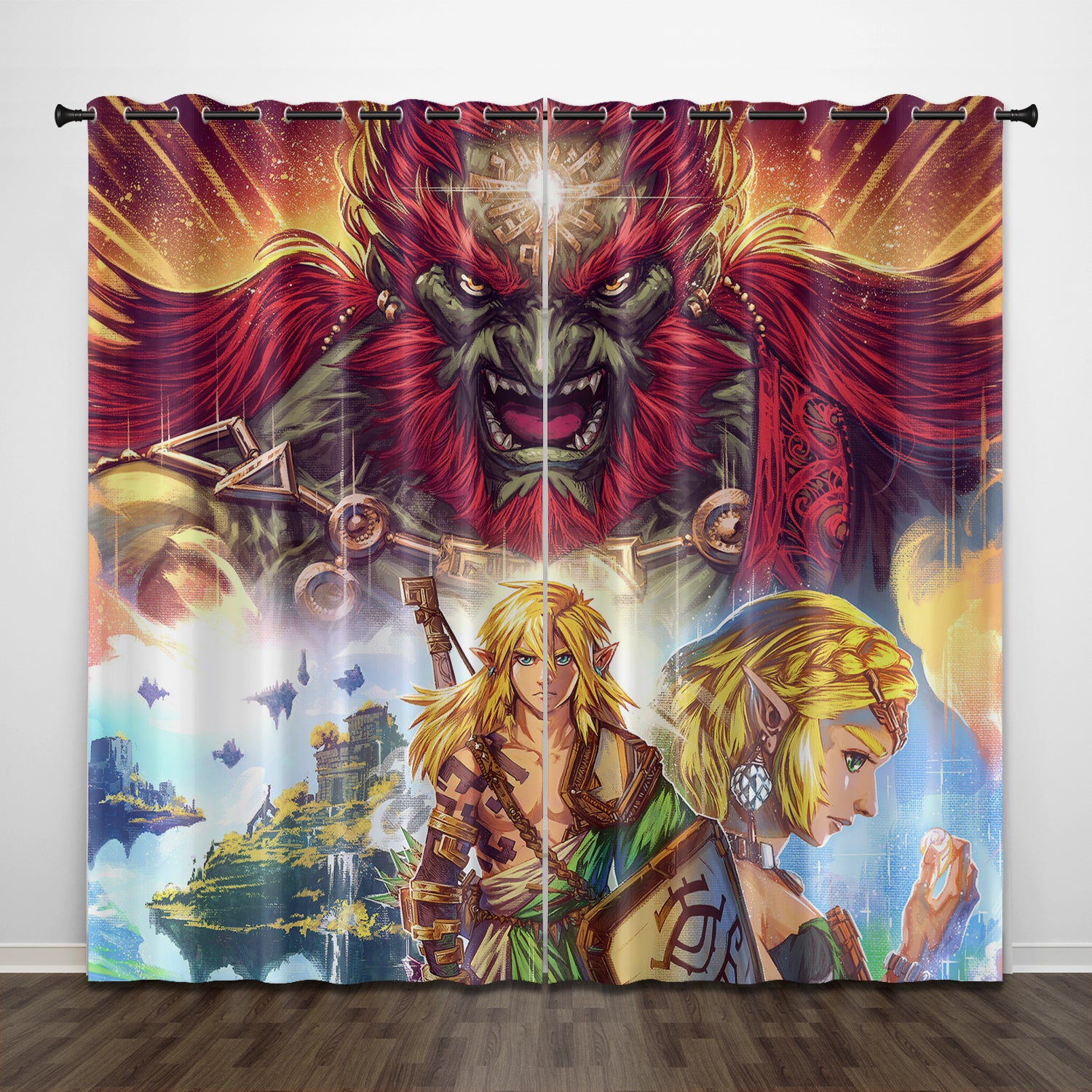 The Legend of Zelda Curtains Pattern Blackout Window Drapes