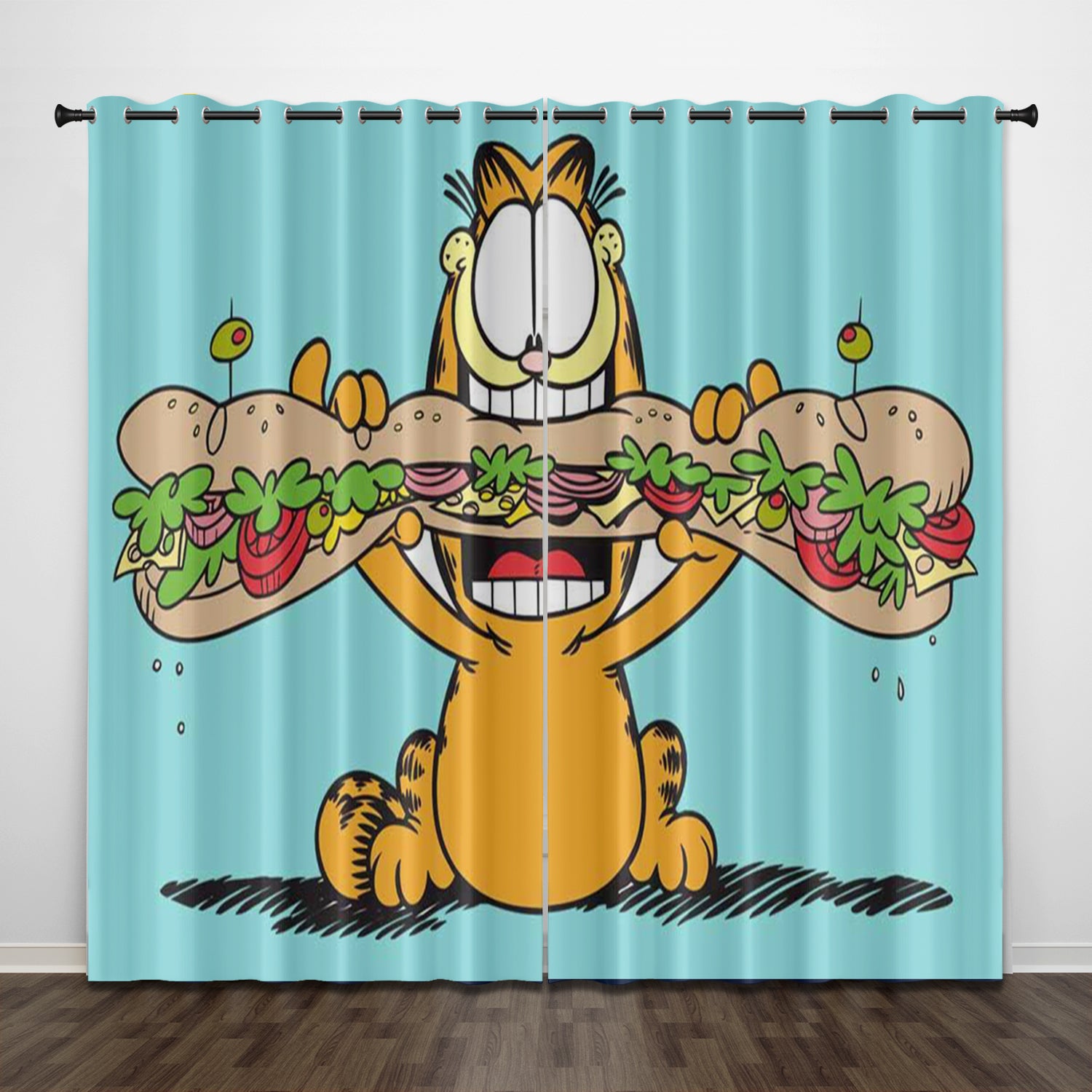 Garfield Curtains Pattern Blackout Window Drapes
