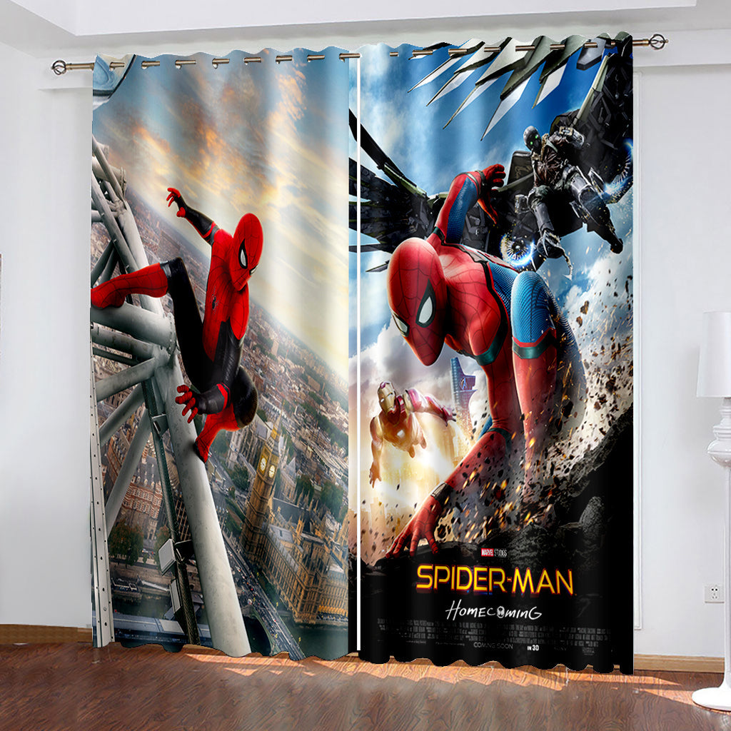 SpiderMan Curtains Blackout Window Drapes