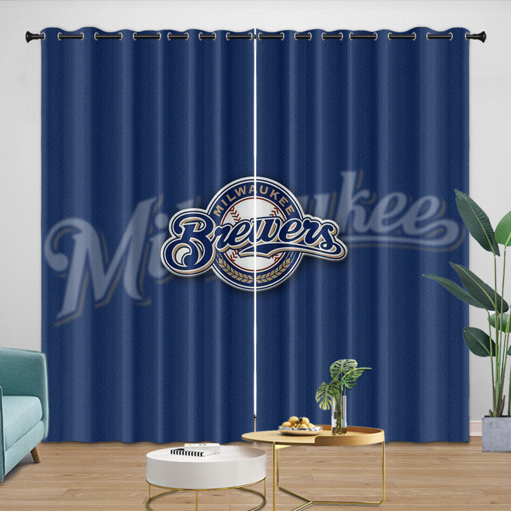 Milwaukee Brewers Curtains Blackout Window Drapes Room Decoration
