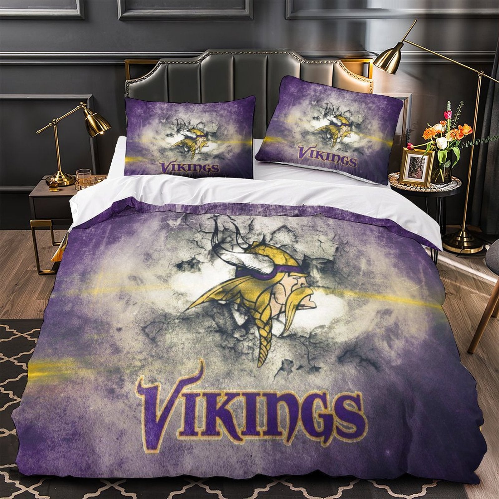 Minnesota Vikings Bedding Set Duvet Cover Without Filler
