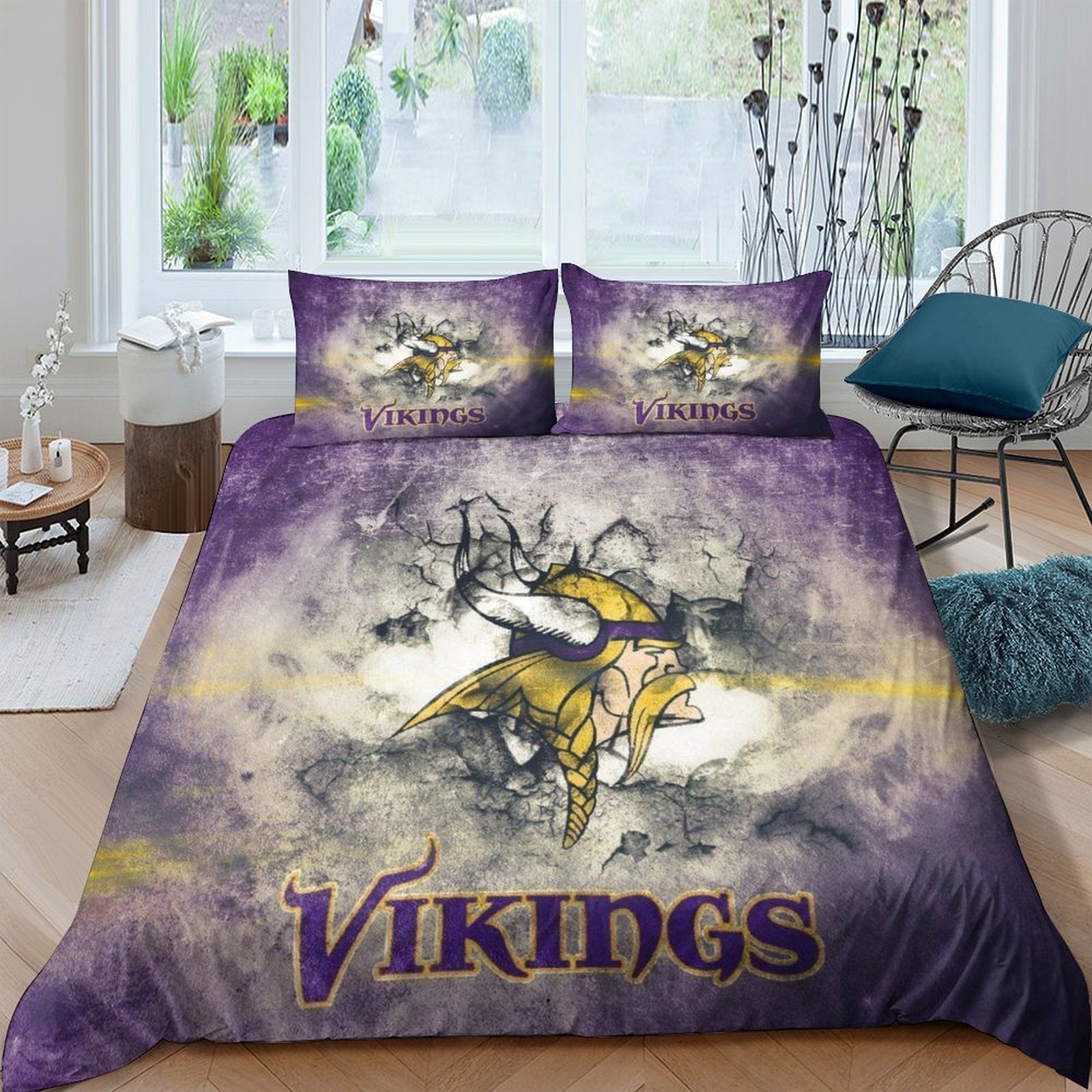 Minnesota Vikings Bedding Set Duvet Cover Without Filler