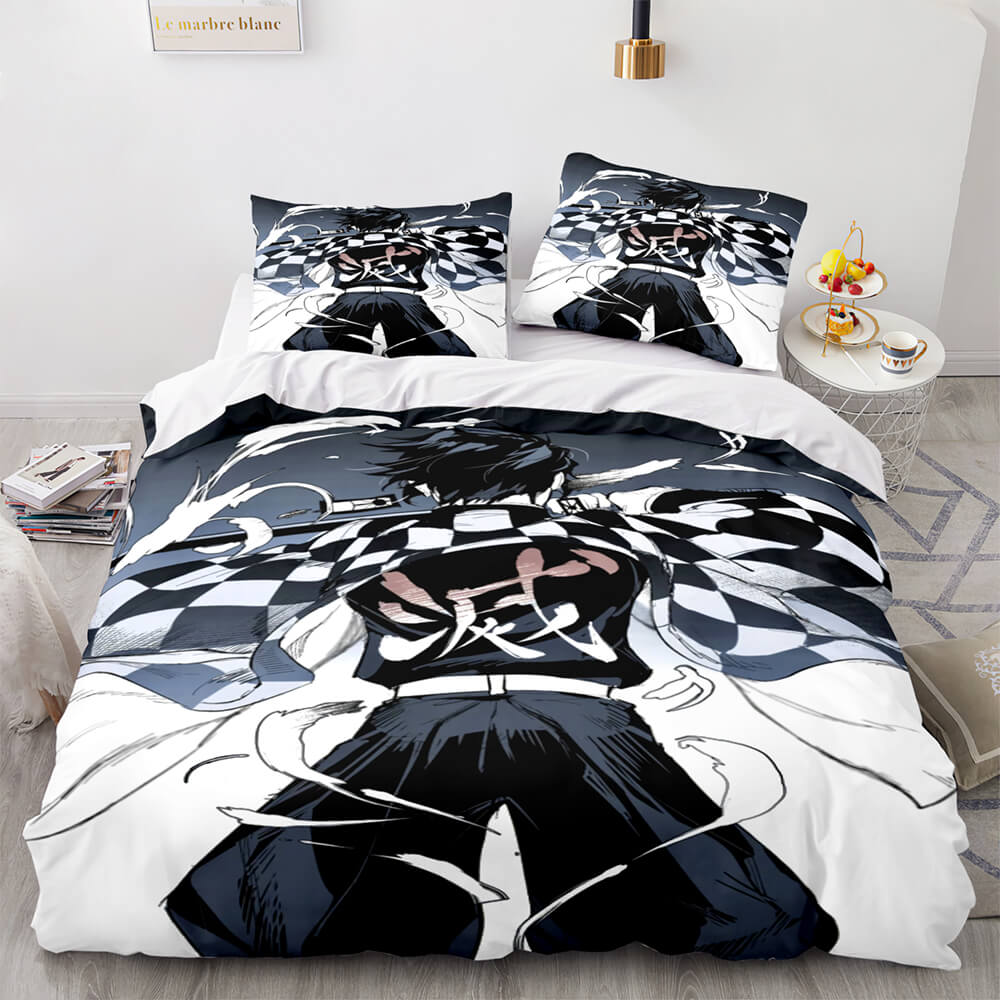 Anime Demon Slayer Cosplay Bedding Set UK Quilt Duvet Covers Bed Sets