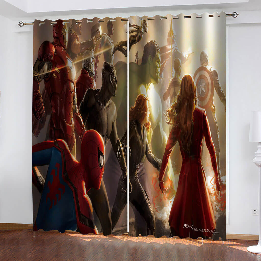 Avengers Curtains Cosplay Blackout Window Drapes Room Decoration