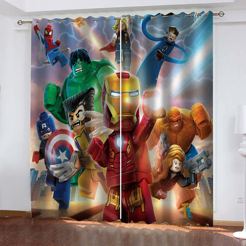 Avengers Curtains Cosplay Blackout Window Drapes Room Decoration