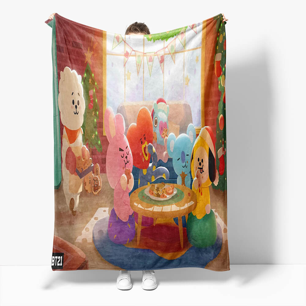 BT21 Blanket Flannel Fleece Throw Cosplay Blanket Wrap Nap Blanket