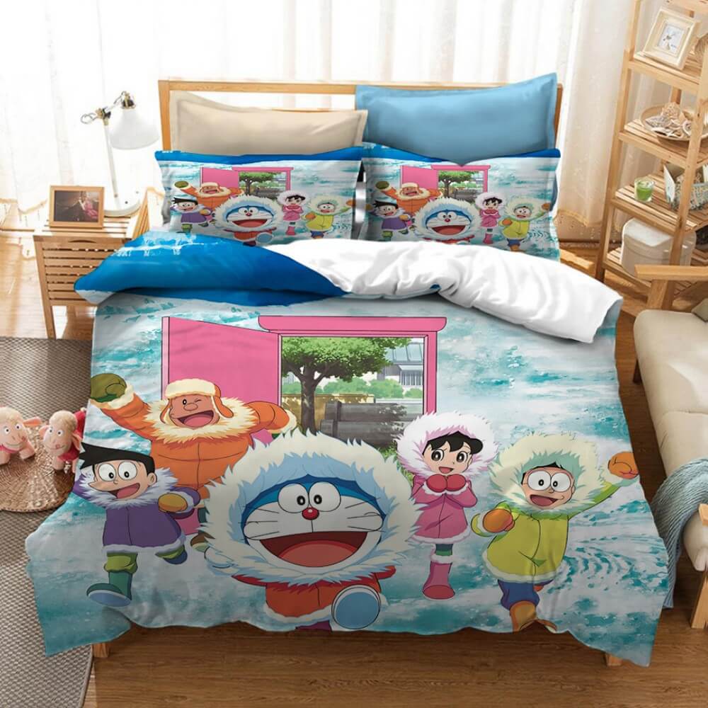 Dessin animé Doraemon Cosplay ensemble de literie housses de couette ensembles de draps de lit