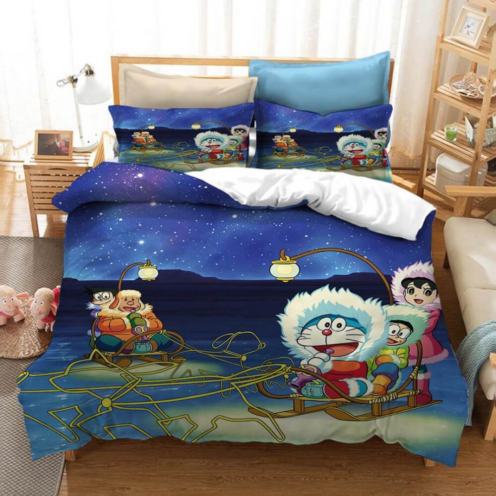 Dessin animé Doraemon Cosplay ensemble de literie housses de couette ensembles de draps de lit
