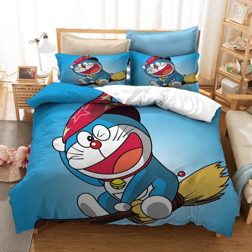 Dessin animé Doraemon Cosplay ensemble de literie housses de couette ensembles de draps de lit