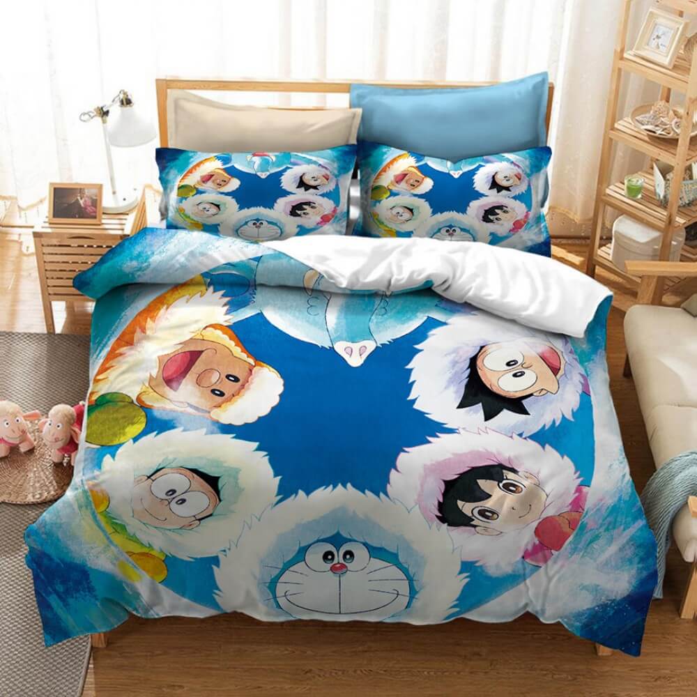 Dessin animé Doraemon Cosplay ensemble de literie housses de couette ensembles de draps de lit