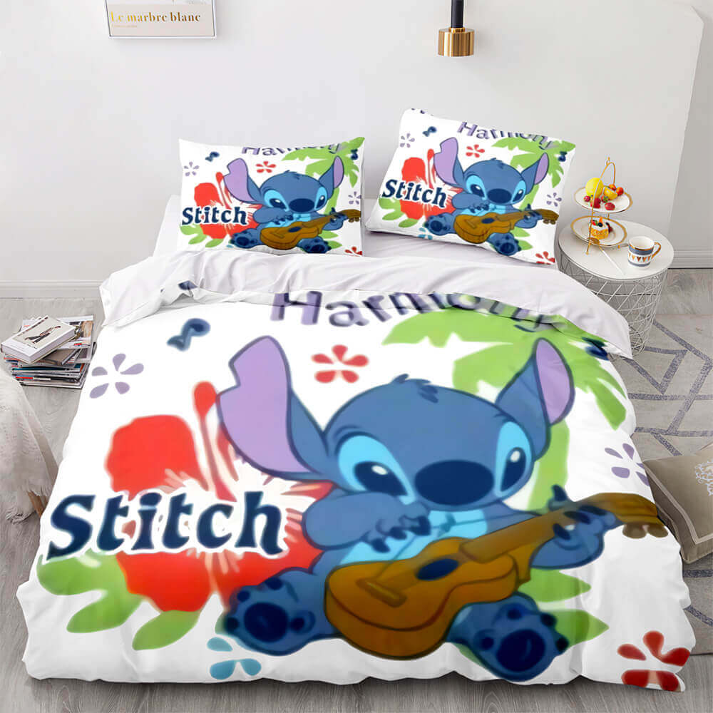 Cartoon Lilo and Stitch Cosplay Bedding Set Quilt Duvet Cover Bed Sets