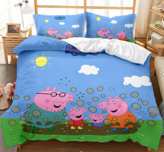Dessin animé Peppa Pig Cosplay enfants ensemble de literie couette housses de couette ensembles de lit