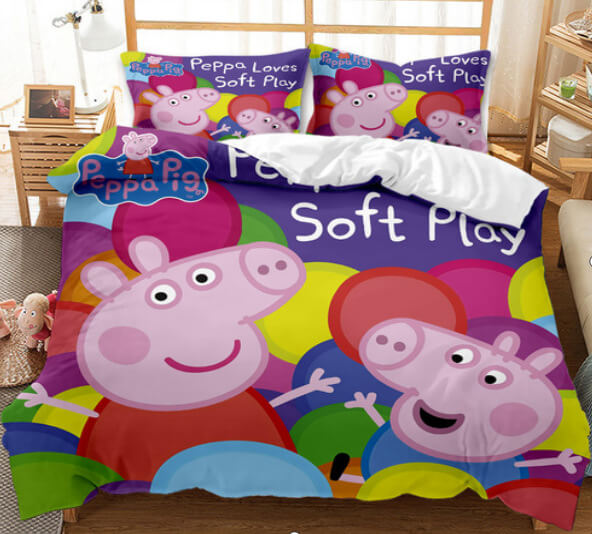 Dessin animé Peppa Pig Cosplay enfants ensemble de literie couette housses de couette ensembles de lit