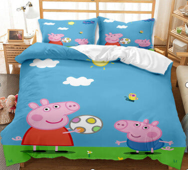 Dessin animé Peppa Pig Cosplay enfants ensemble de literie couette housses de couette ensembles de lit