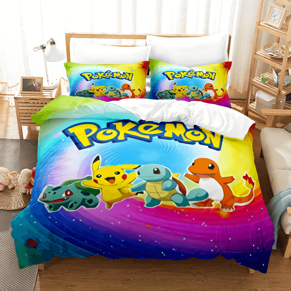 Dessin animé Pokemon Pikachu Cosplay UK ensemble de literie housse de couette ensembles de lit