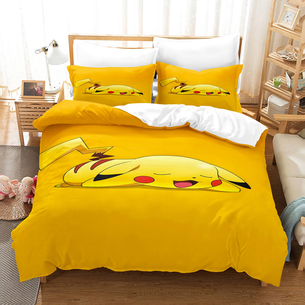 Dessin animé Pokemon Pikachu Cosplay UK ensemble de literie housse de couette ensembles de lit