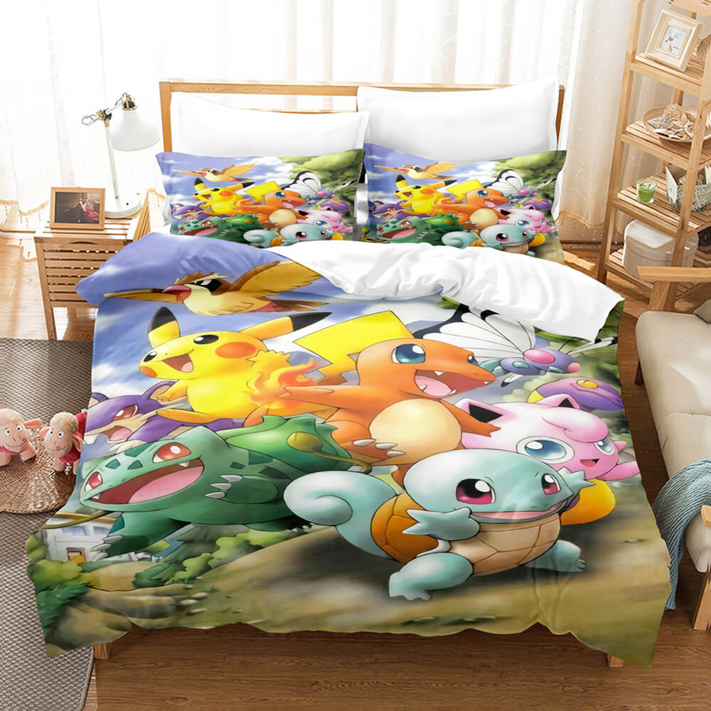 Dessin animé Pokemon Pikachu Cosplay UK ensemble de literie housse de couette ensembles de lit