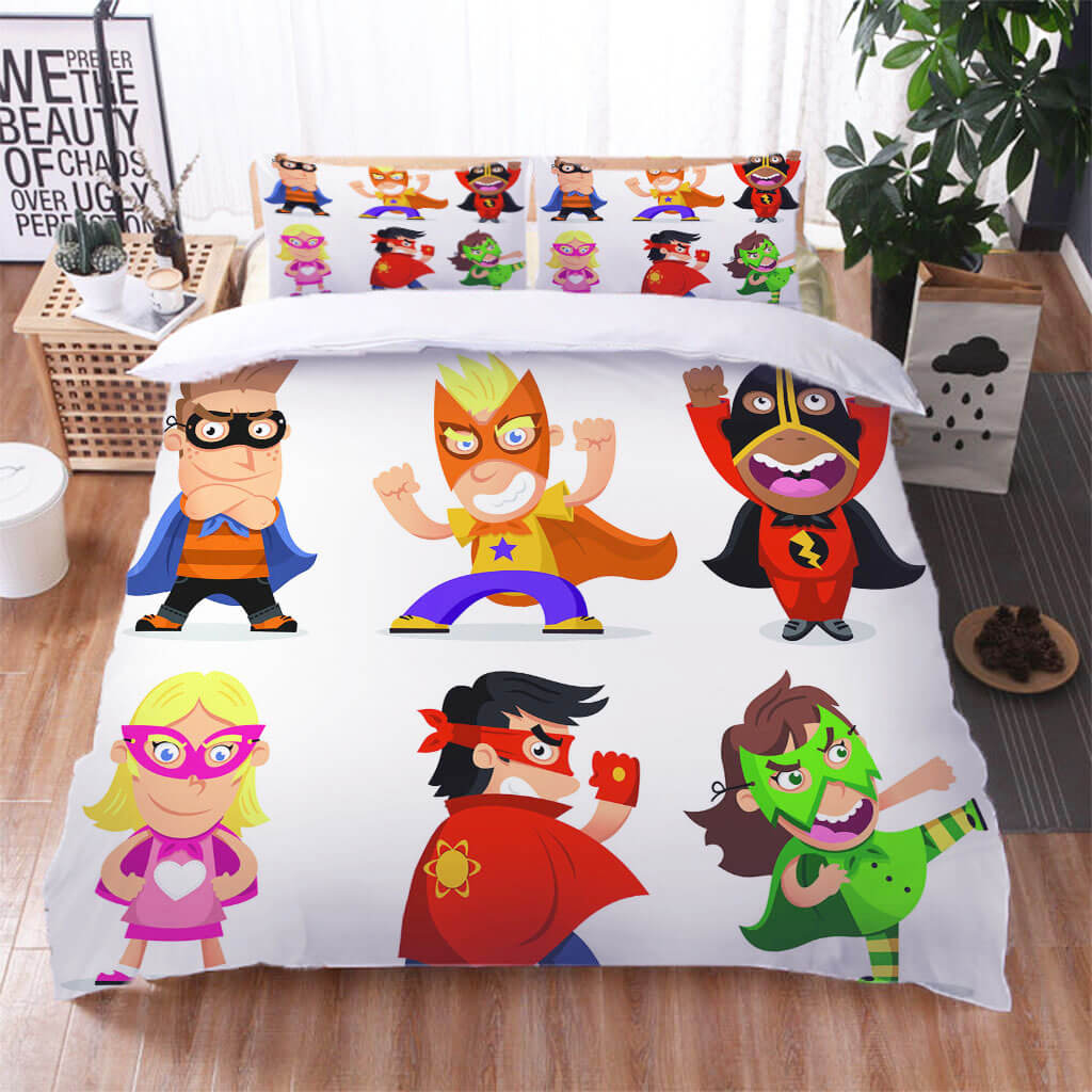 Cartoon Superman ensemble de literie couette housse de couette enfants ensembles de draps de lit