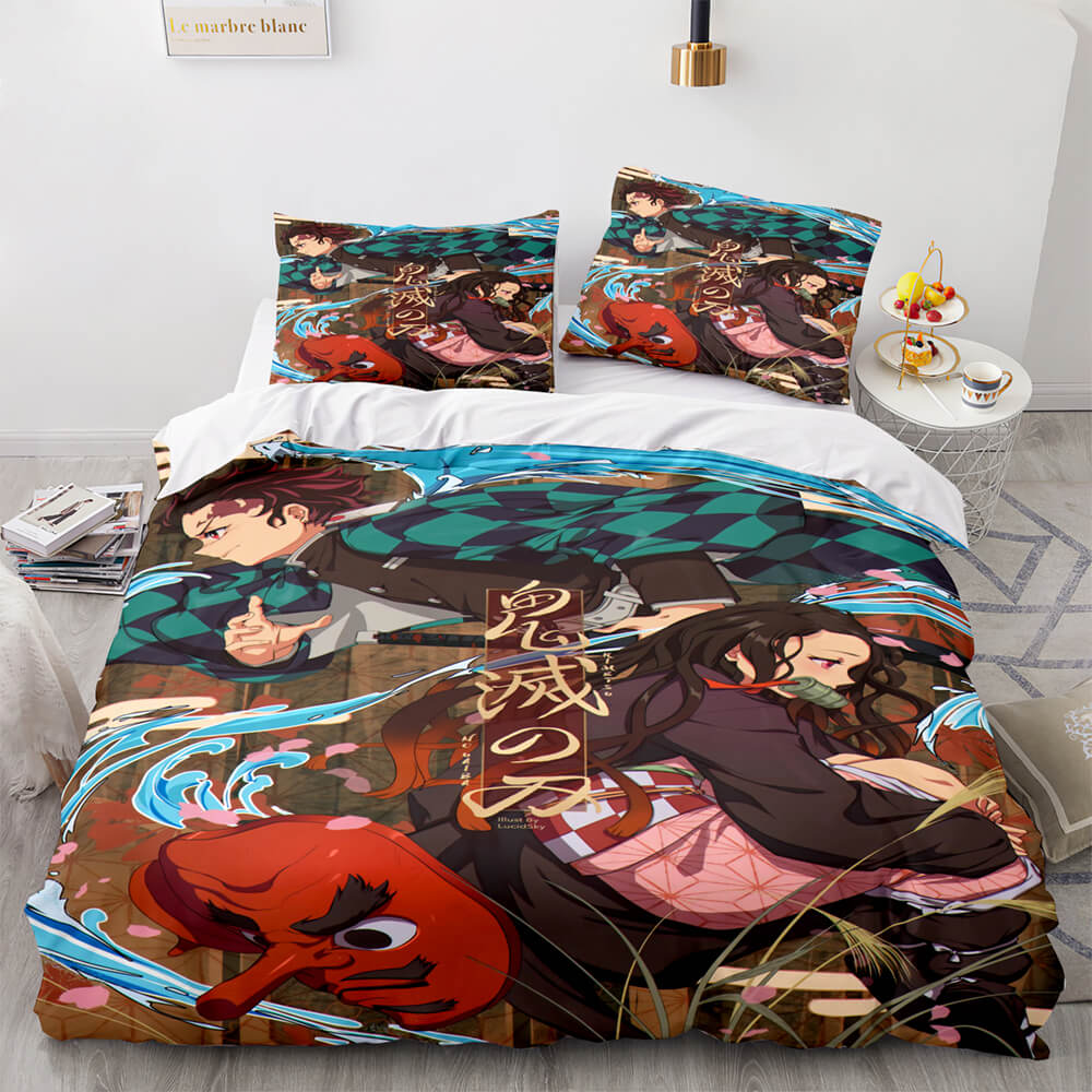 Demon Slayer Pattern Bedding Set Quilt Covers Without Filler