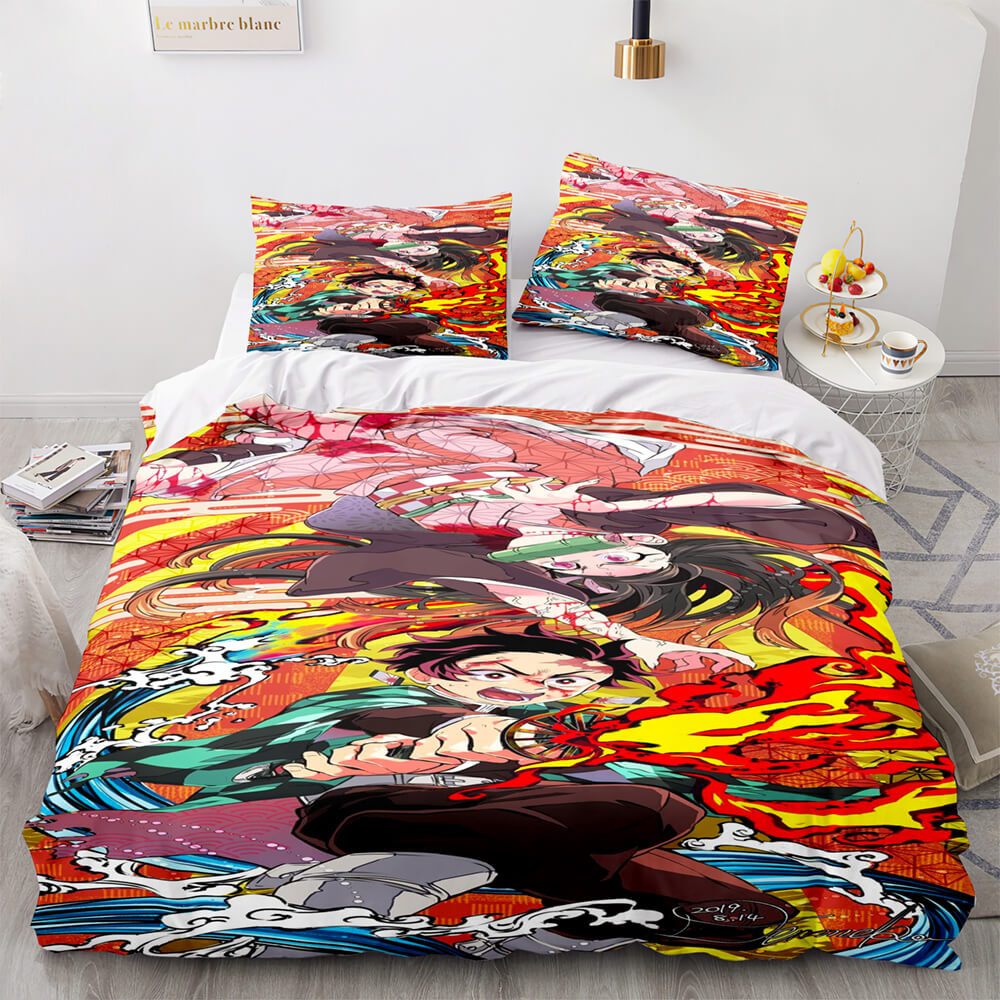 Demon Slayer Pattern Bedding Set Quilt Covers Without Filler