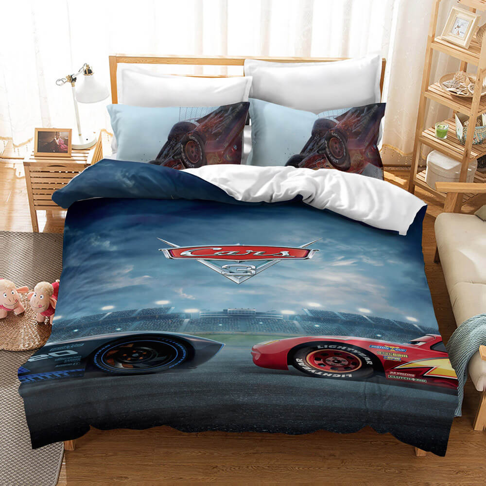 Ensemble de literie Disney Cartoon Cars pour enfants avec housse de couette et draps de lit