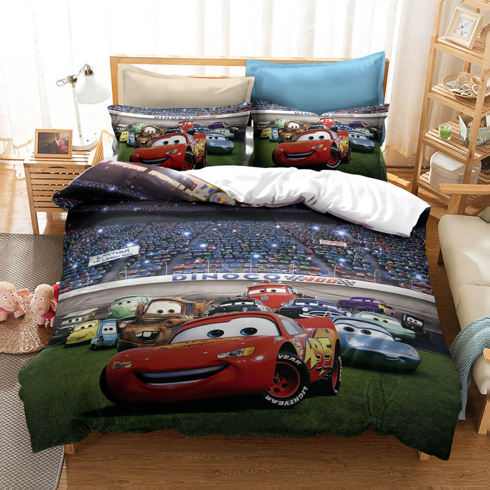 Ensemble de literie Disney Cartoon Cars pour enfants avec housse de couette et draps de lit