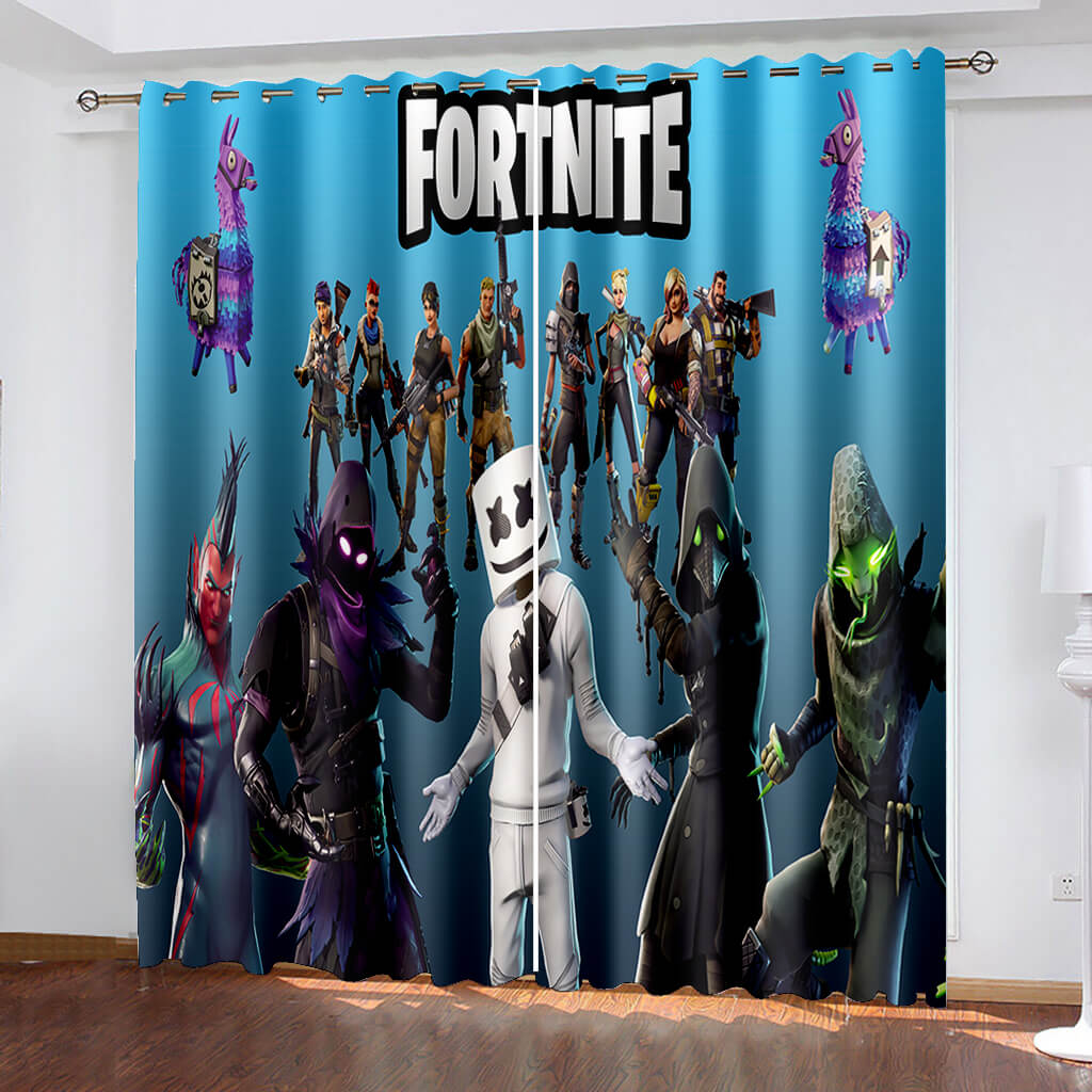 Fortnite Curtains Blackout Window Treatments Drapes for Room Decoration
