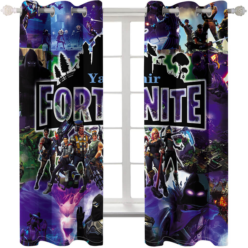 Fortnite Curtains Blackout Window Treatments Drapes for Room Decoration