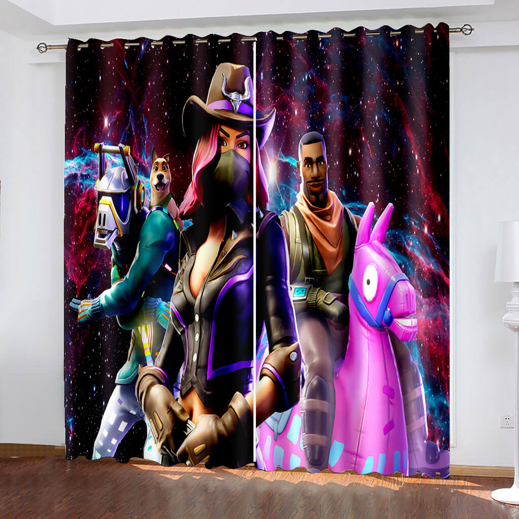Fortnite Curtains Blackout Window Treatments Drapes for Room Decoration