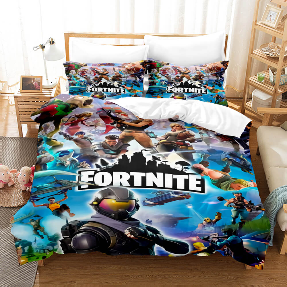 Ensemble de literie pour enfants Fortnite Cosplay Quilt Housse de couette Ensembles de draps de lit