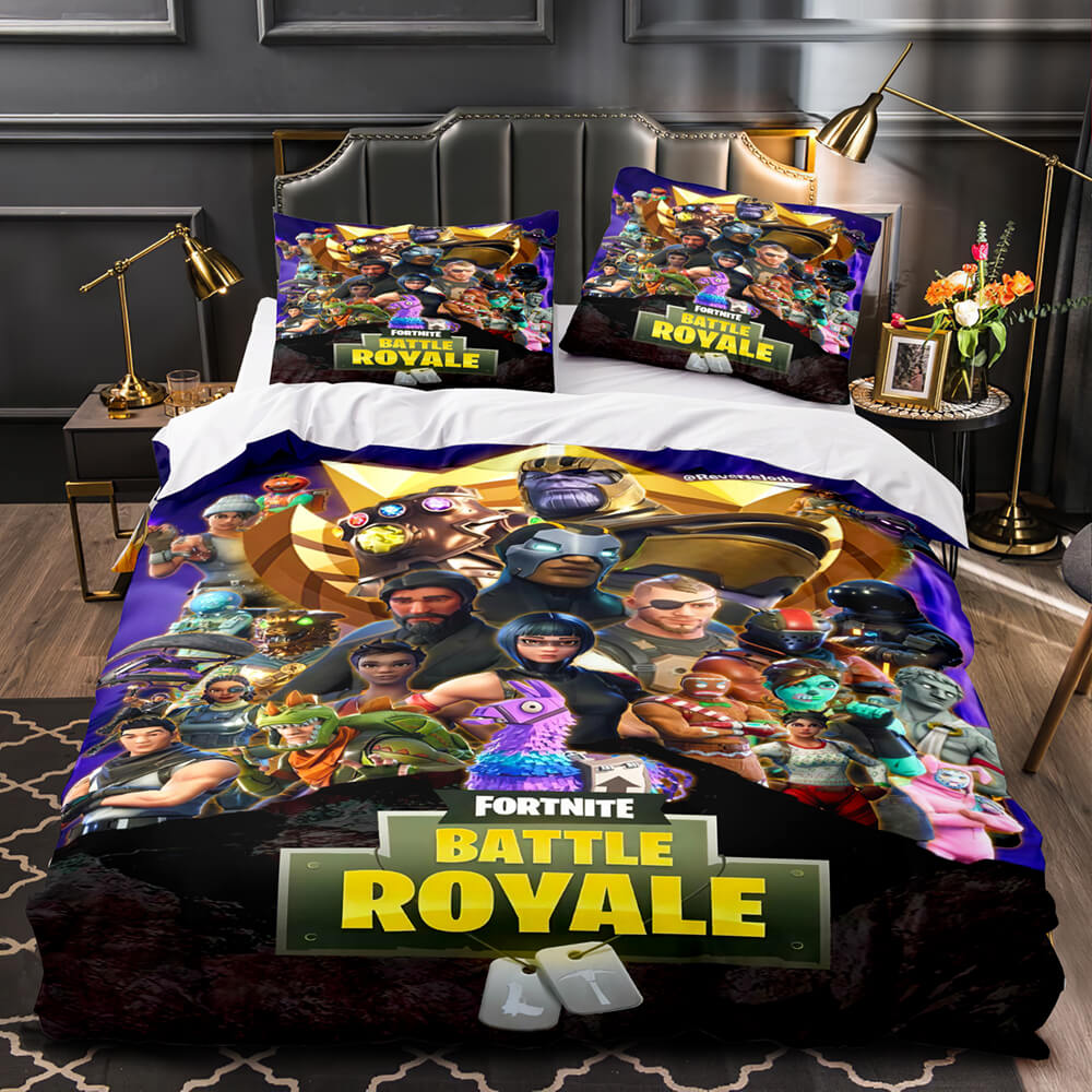 Ensemble de literie pour enfants Fortnite Cosplay Quilt Housse de couette Ensembles de draps de lit