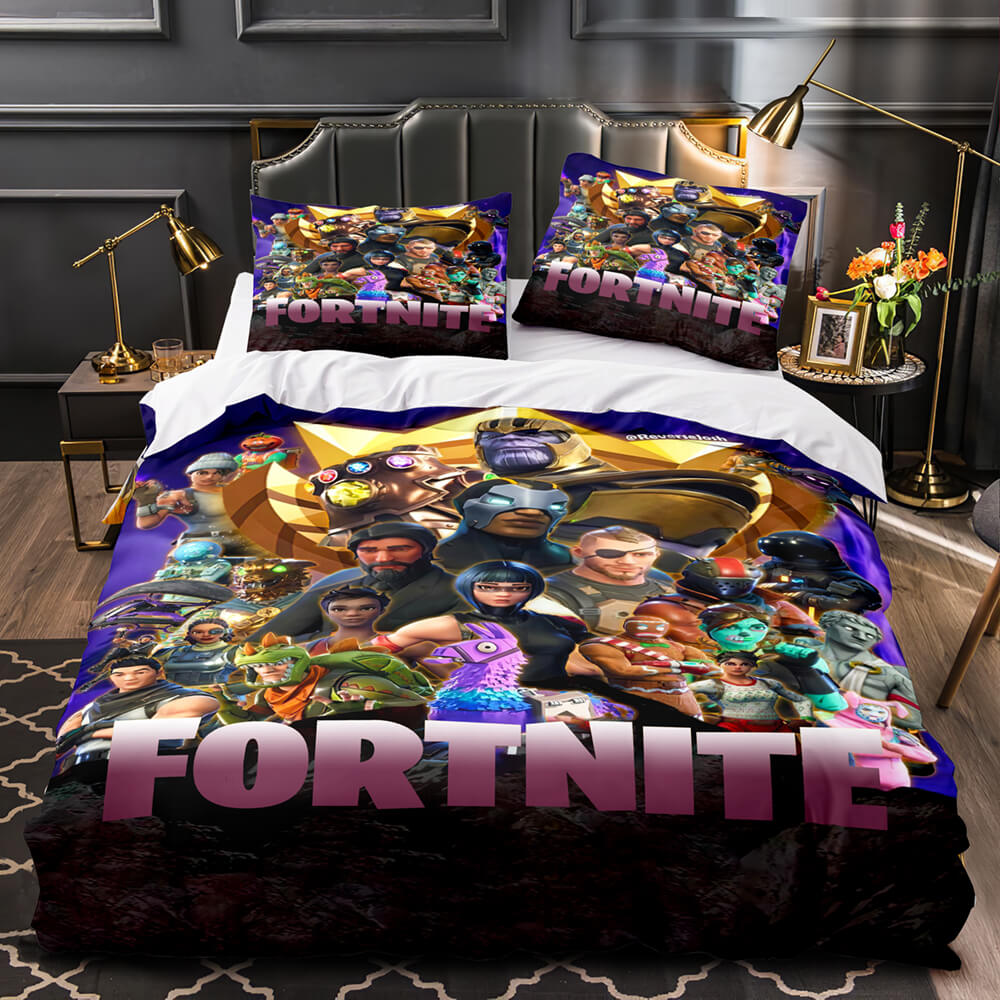 Ensemble de literie pour enfants Fortnite Cosplay Quilt Housse de couette Ensembles de draps de lit