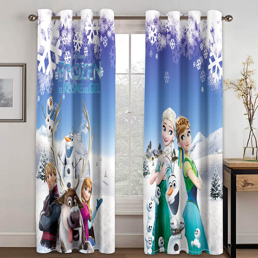 Frozen Curtains Blackout Window Treatments Drapes for Room Decoration