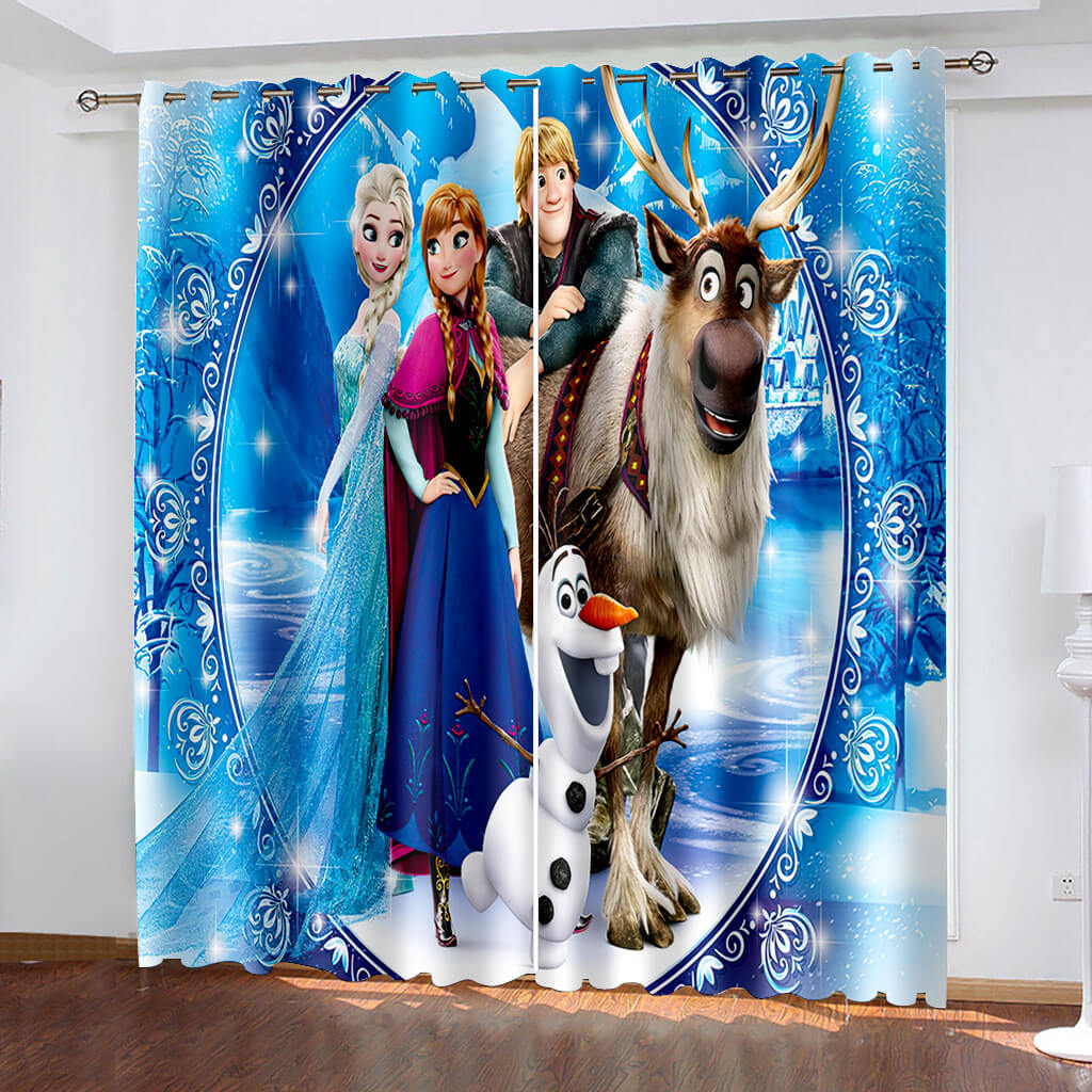 Frozen Curtains Blackout Window Treatments Drapes for Room Decoration