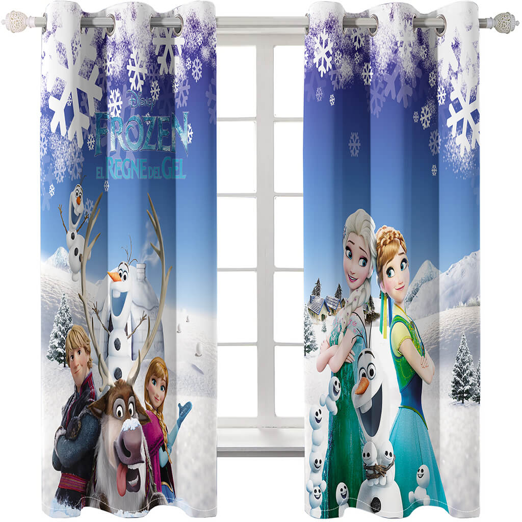 Frozen Curtains Blackout Window Treatments Drapes for Room Decoration
