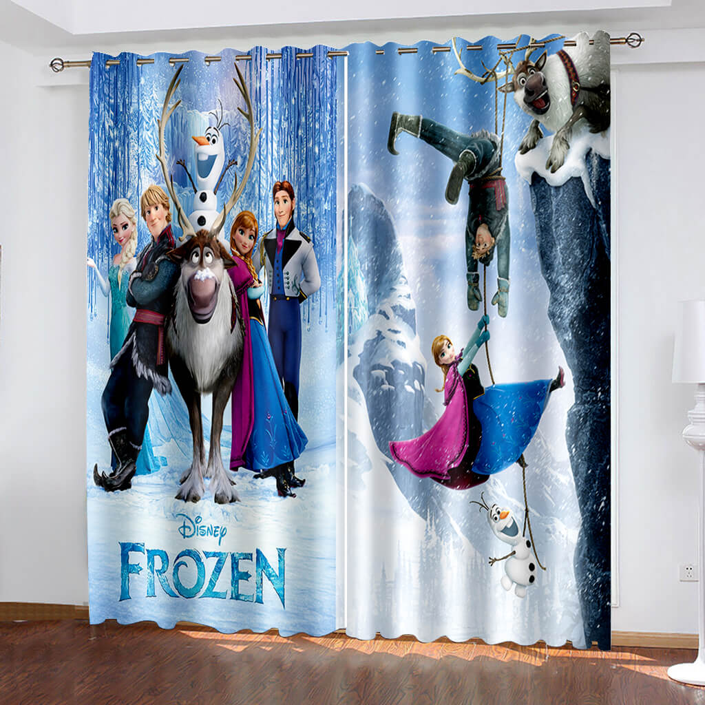 Frozen Curtains Blackout Window Treatments Drapes for Room Decoration