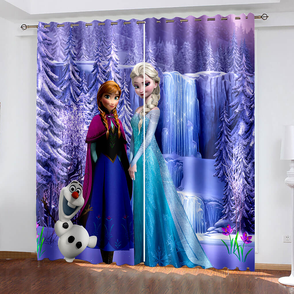 Frozen Curtains Blackout Window Treatments Drapes for Room Decoration