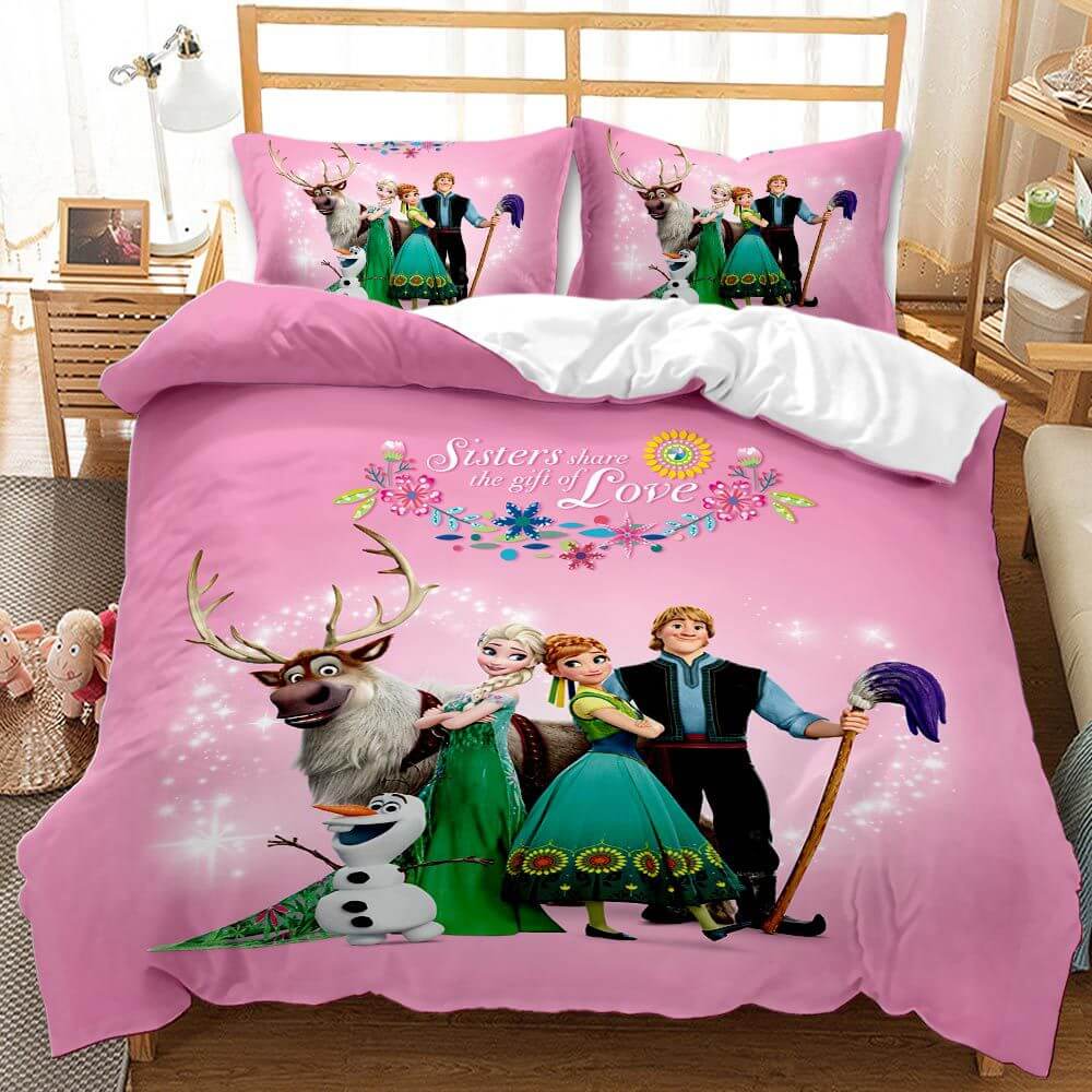 Frozen Princess Elsa Anna Cosplay Bedding Set Quilt Duvet Covers Sets