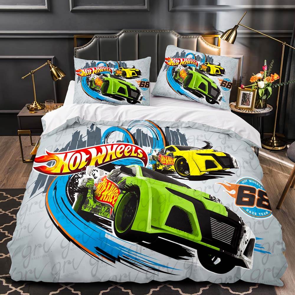 Jeu Hot Wheels Cosplay Ensemble de literie pour enfants Housses de couette Ensembles de lit de couette