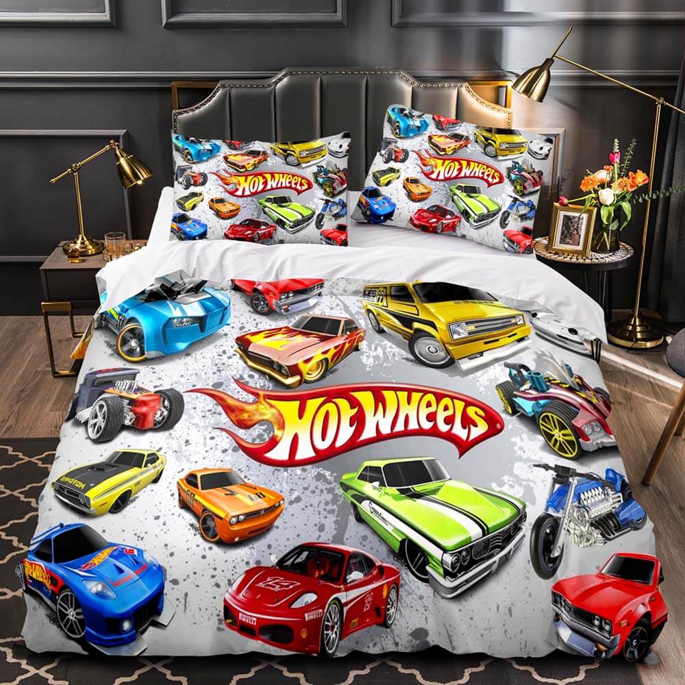 Jeu Hot Wheels Cosplay Ensemble de literie pour enfants Housses de couette Ensembles de lit de couette