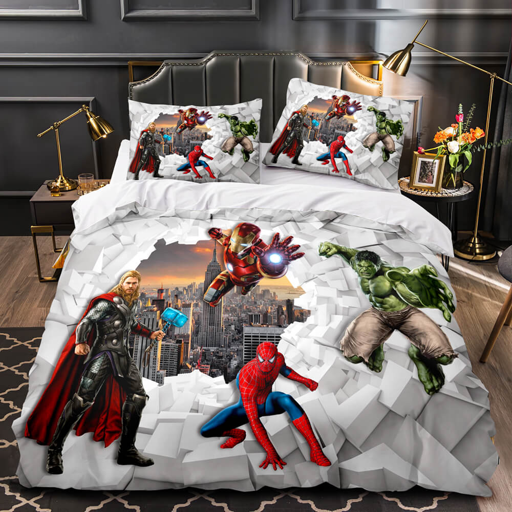 Marvel Avengers Cosplay UK Bedding Set Quilt Duvet Cover Bed Sets