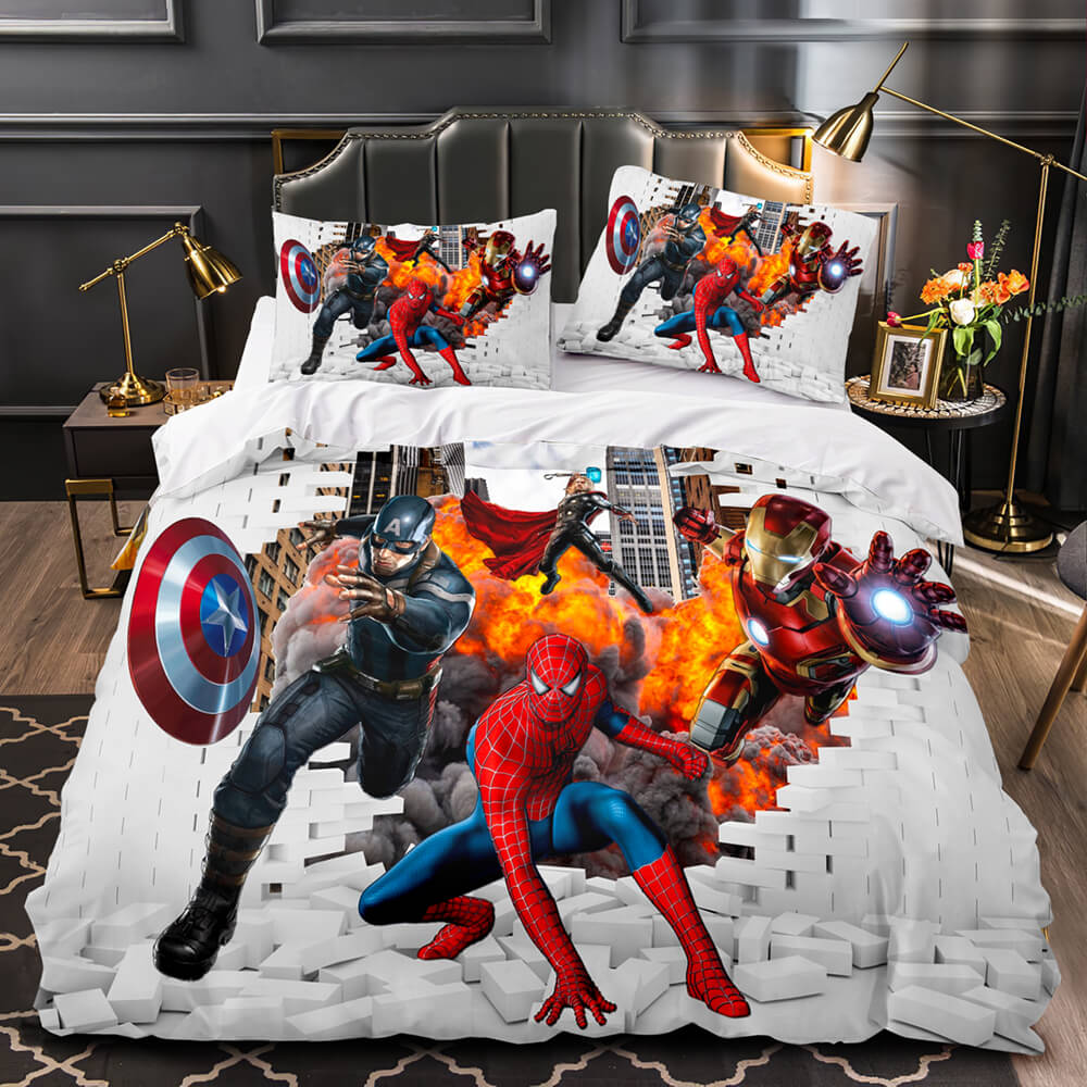 Marvel Avengers Cosplay UK Bedding Set Quilt Duvet Cover Bed Sets