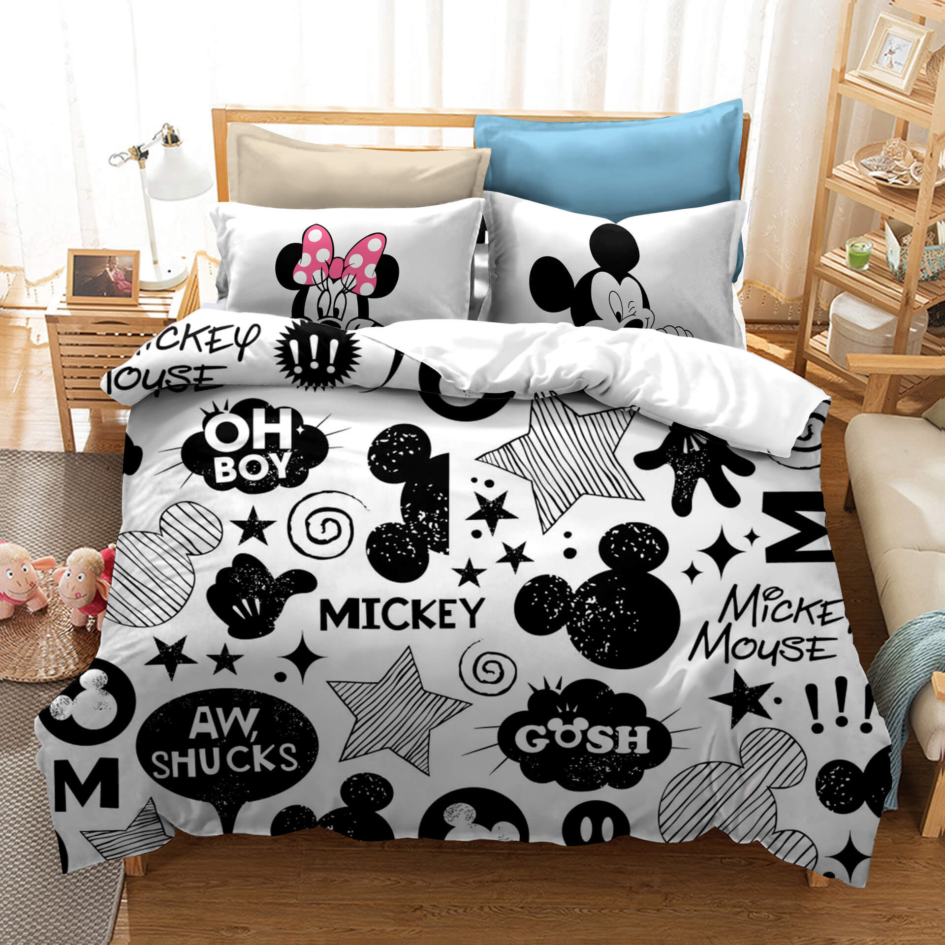 Mickey Mouse Cosplay Ensemble de literie pour enfants Housse de couette Ensembles de draps de lit
