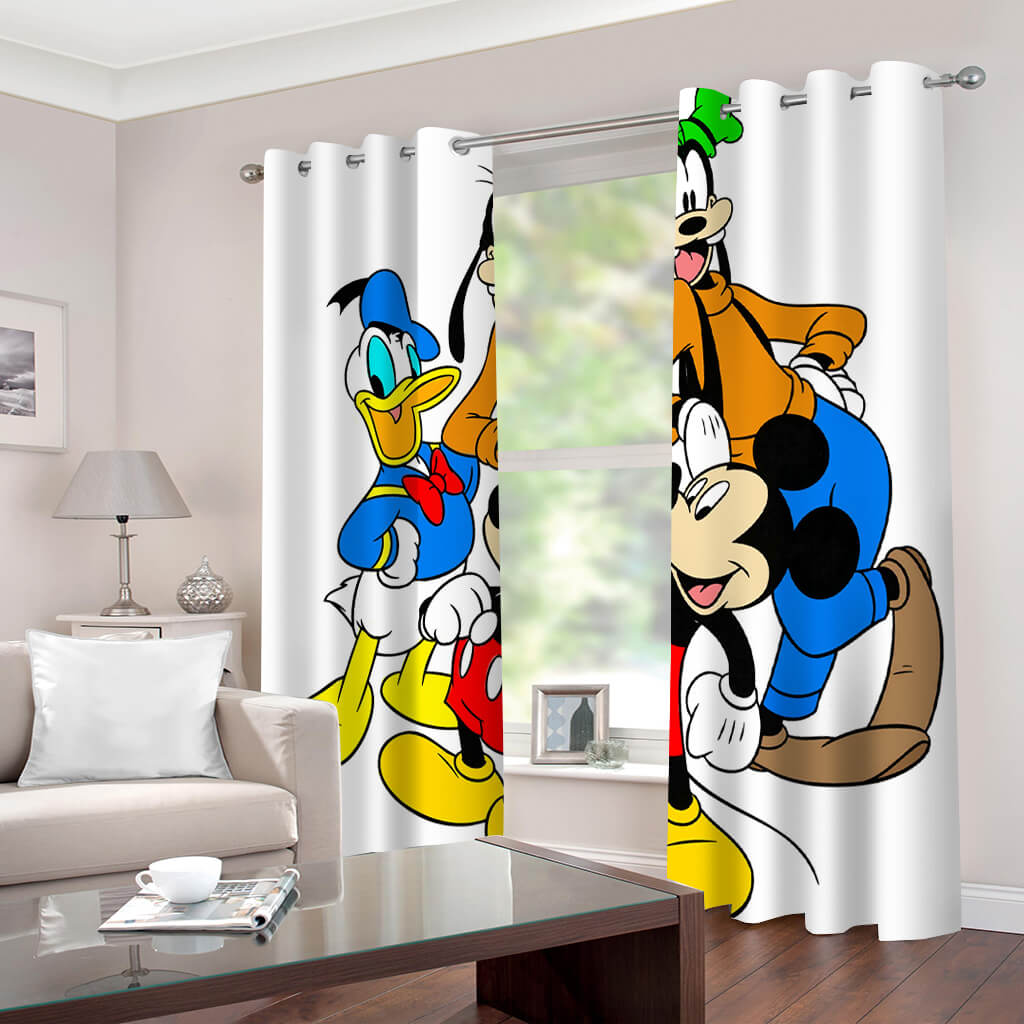 Mickey Mouse Curtains 2 Panels Blackout Window Drapes for Room Decoration