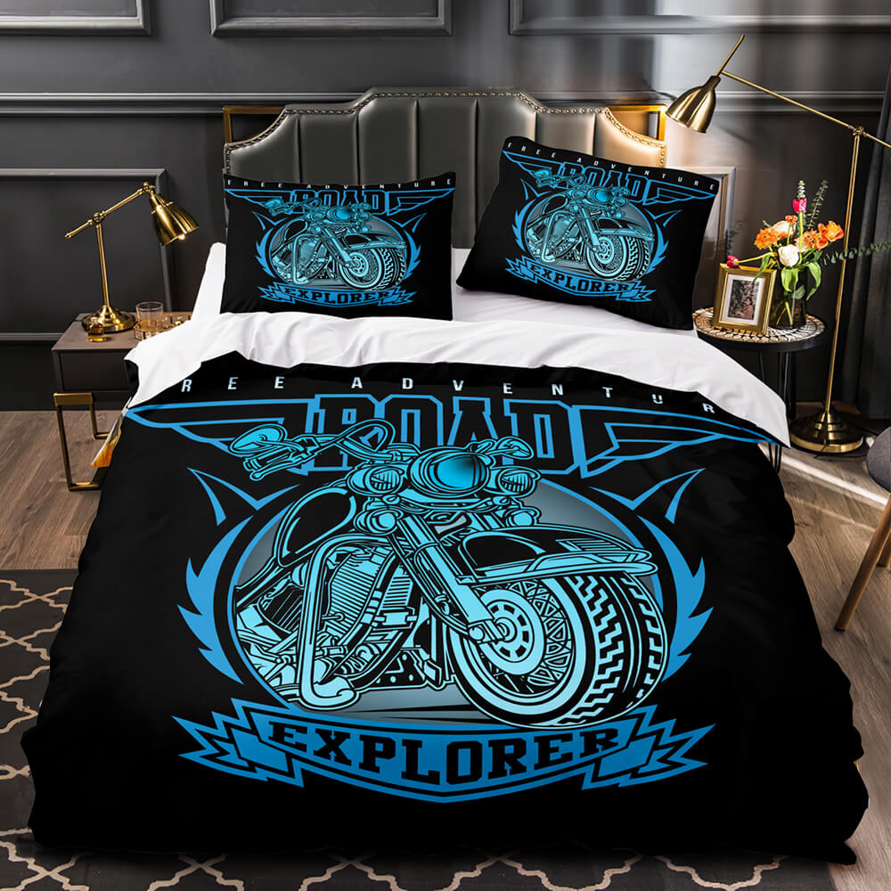 Motorcycles Pattern Bedding Set Quilt Cover Without Filler