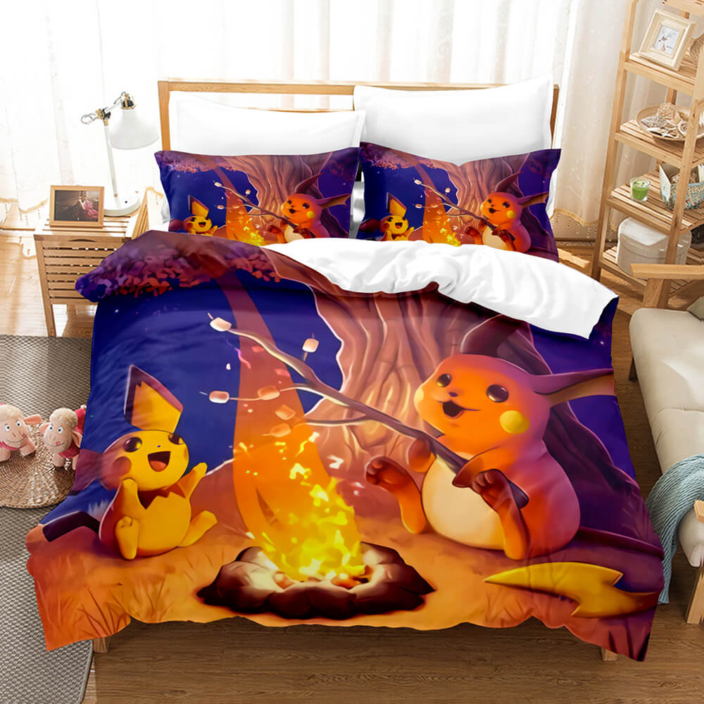 Pokemon Pikachu Cosplay Bedding Set Quilt Cover