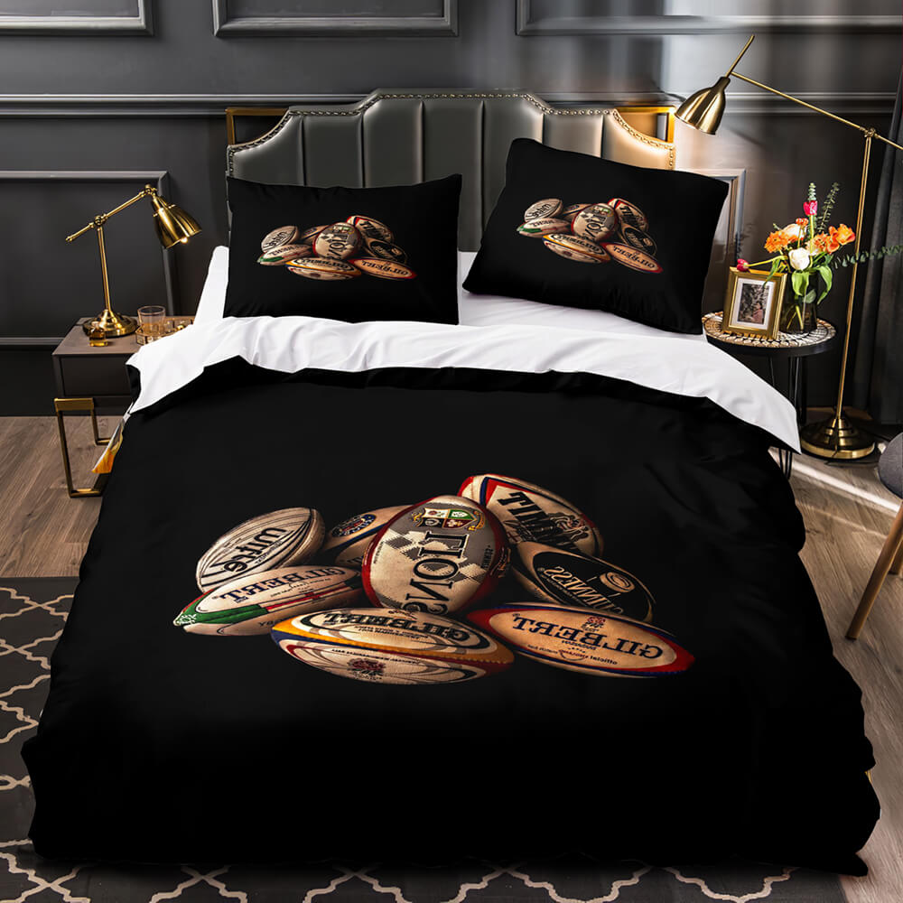 Rugby Balls Pattern Bedding Set Without Filler