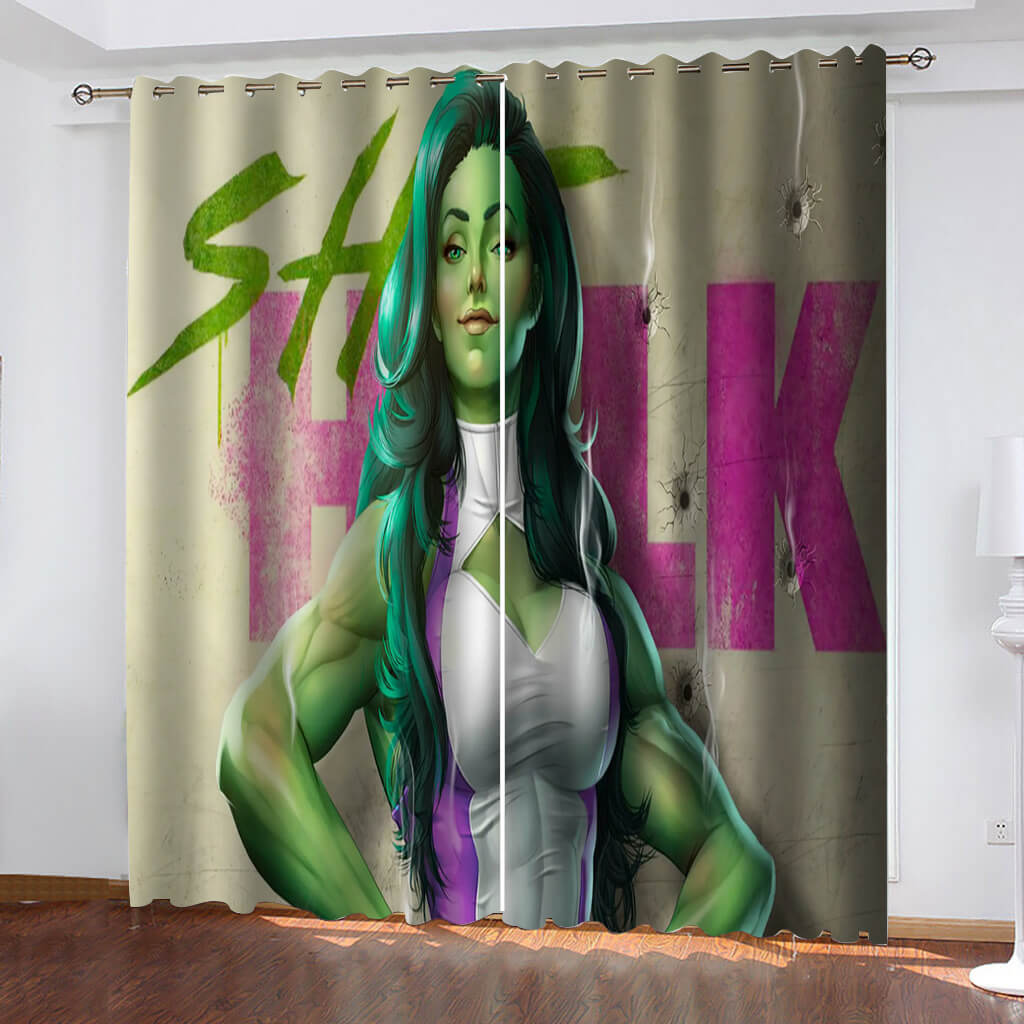 She Hulk Rideaux Blackout Cosplay Rideaux de fenêtre pour la décoration de la chambre