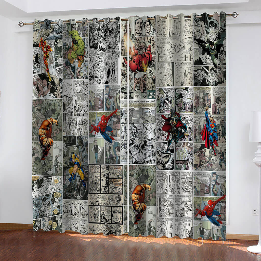 Spider-Man Curtains Cosplay Blackout Window Drapes Room Decoration